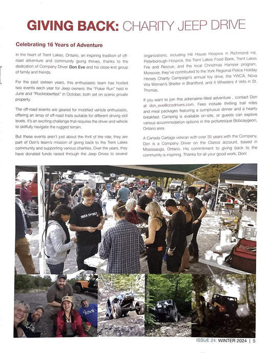 SSOR's Dad Featured In Company Newletter for Recognition In The Community