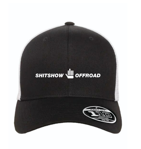 Shitshow Offroad Mesh Snapback Baseball Hat - Black/White