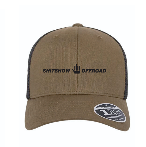 Shitshow Offroad Mesh Snapback Baseball Hat - Tan/Black
